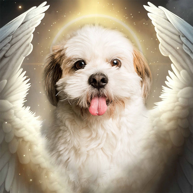 El ángel - retrato sobre lienzo y marco de madera
