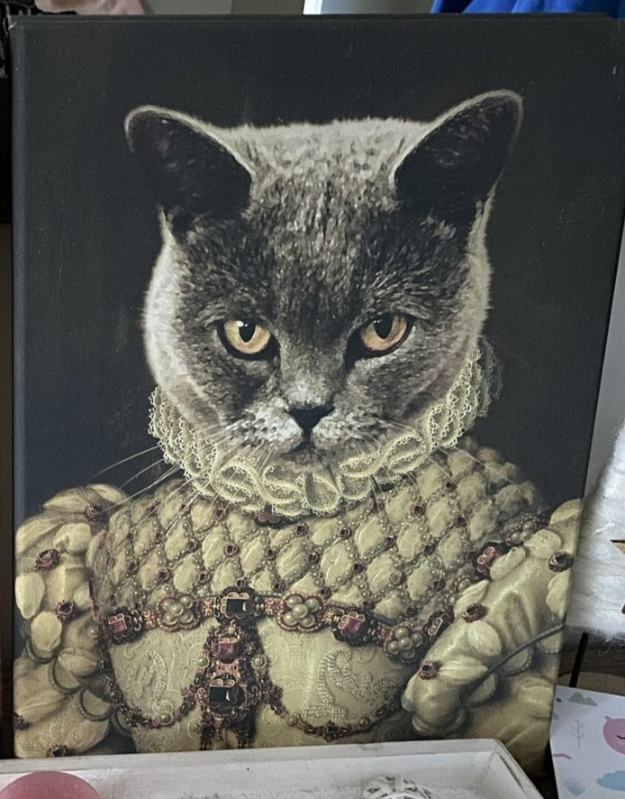 Die Königin - Porträt auf Leinwand und Holzrahmen