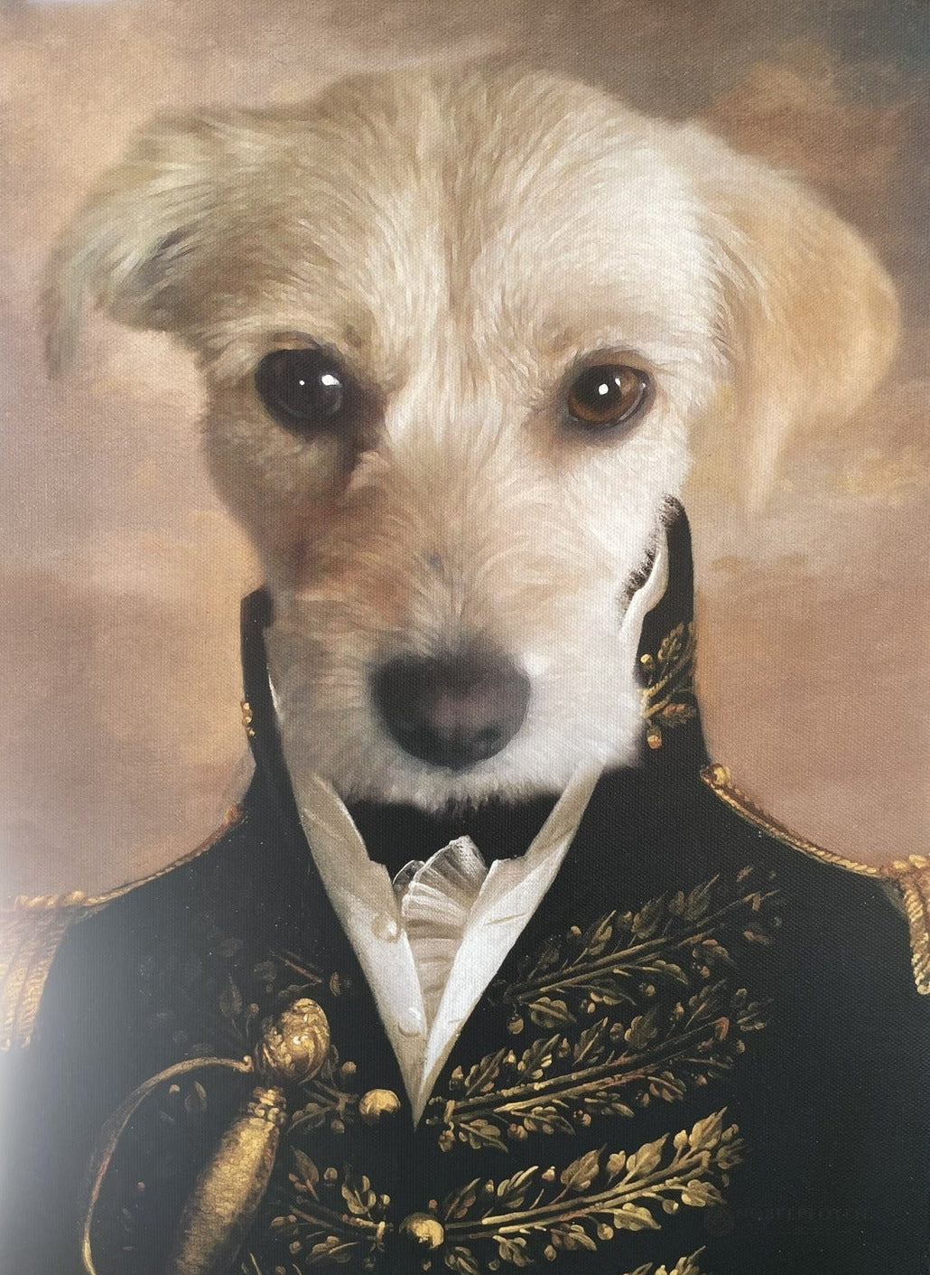 El oficial - retrato sobre lienzo y marco de madera