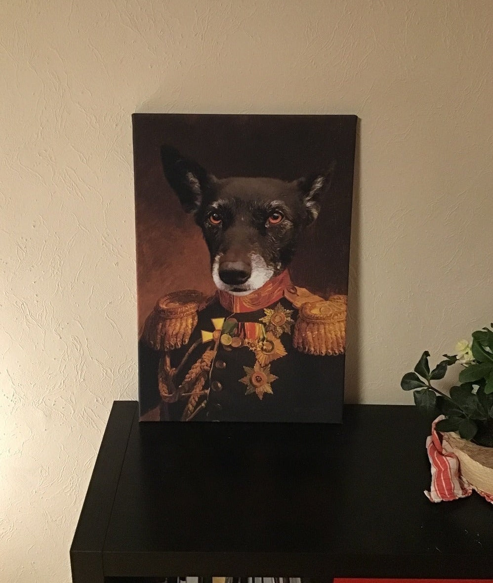 Der Veteran - Porträt auf Leinwand und Holzrahmen
