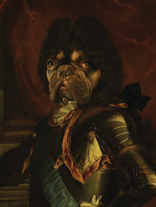 El caballero - retrato sobre lienzo y marco de madera