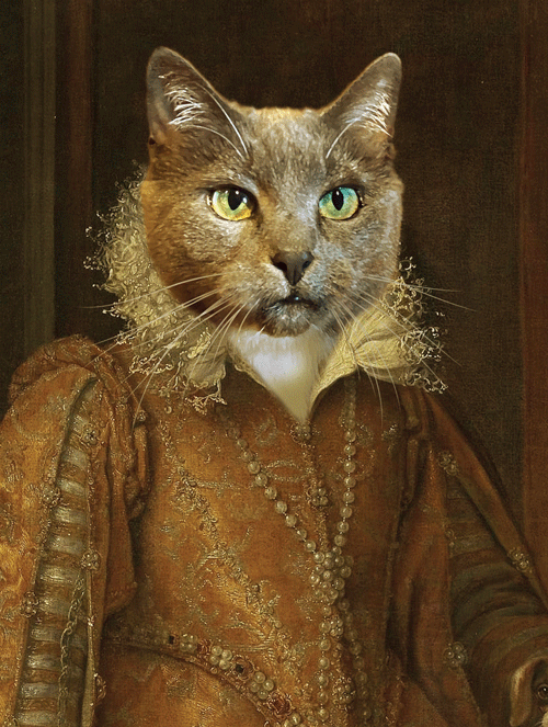 La Contessa di Urbino (la condesa de Urbino) - retrato sobre lienzo y marco de madera