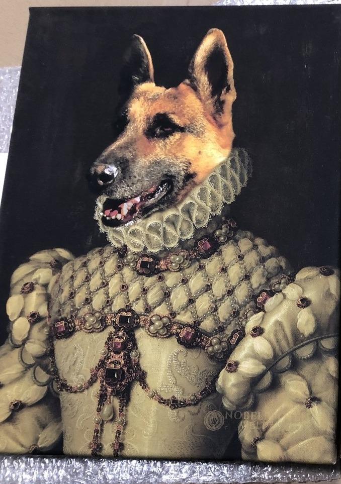 Die Königin - Porträt auf Leinwand und Holzrahmen