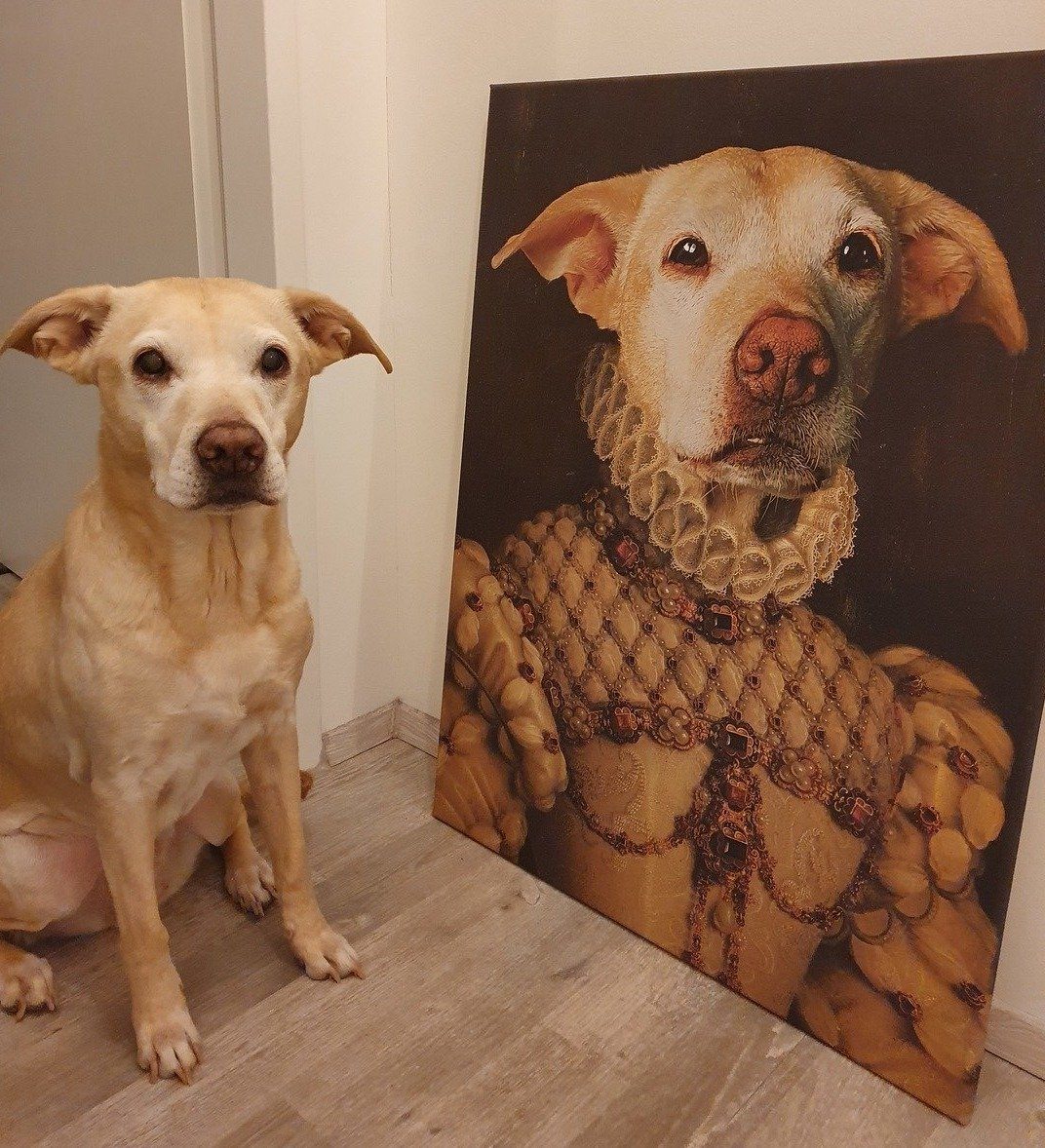 Die Königin - Porträt auf Leinwand und Holzrahmen