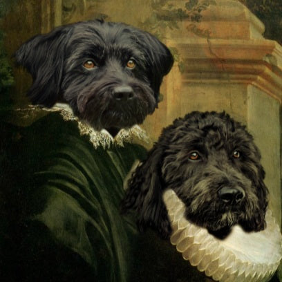 Haustier Porträt das Ehepaar zwei Hunde malen lassen
