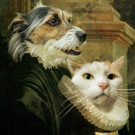 Haustier Kunst malen zwei Hunde Porträt