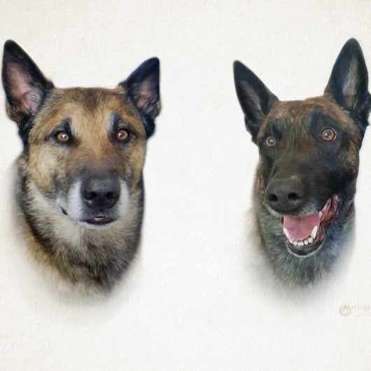 Porträt zwei Haustiere Leinwand