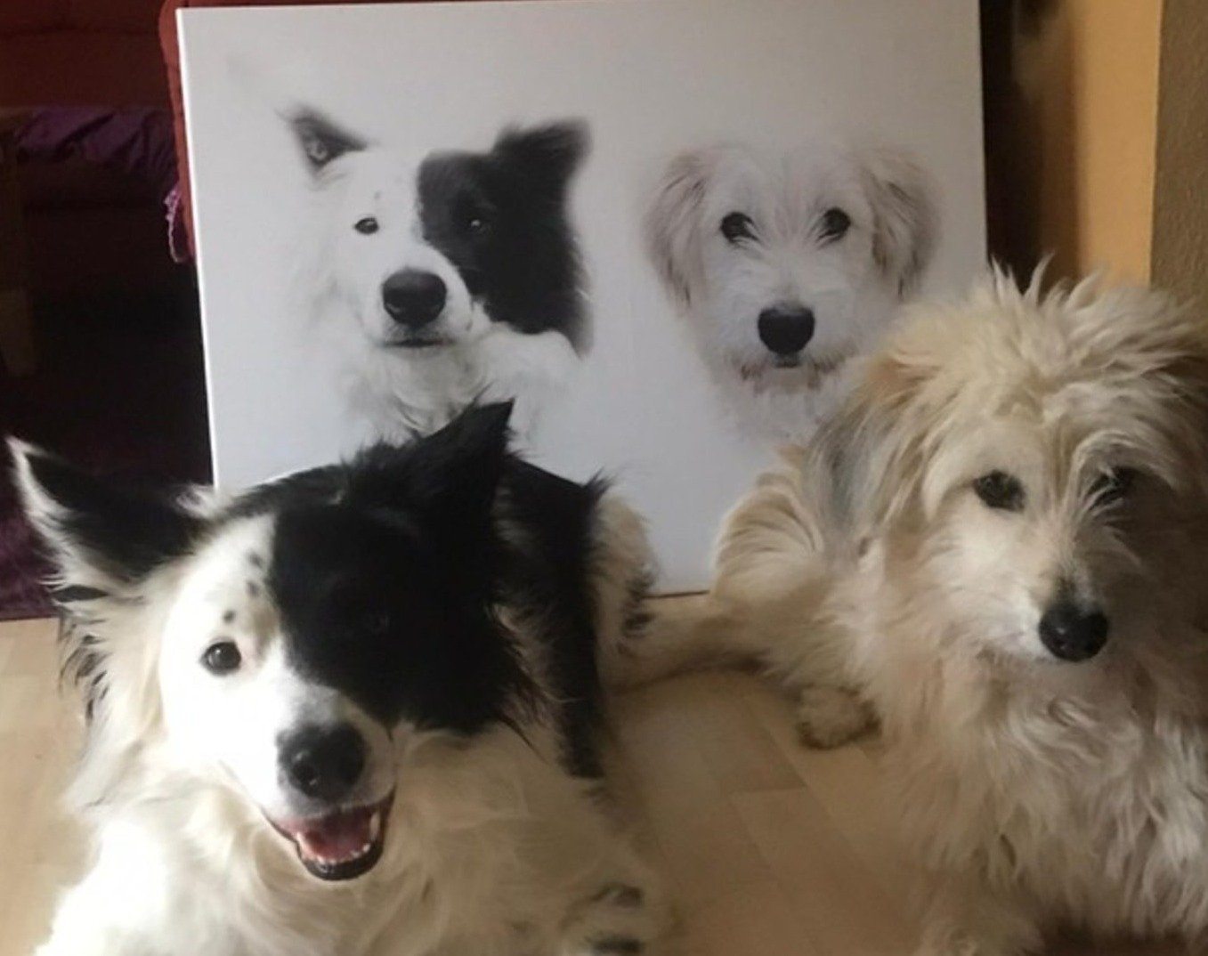 Retrato clásico para dos - sobre lienzo y marco de madera