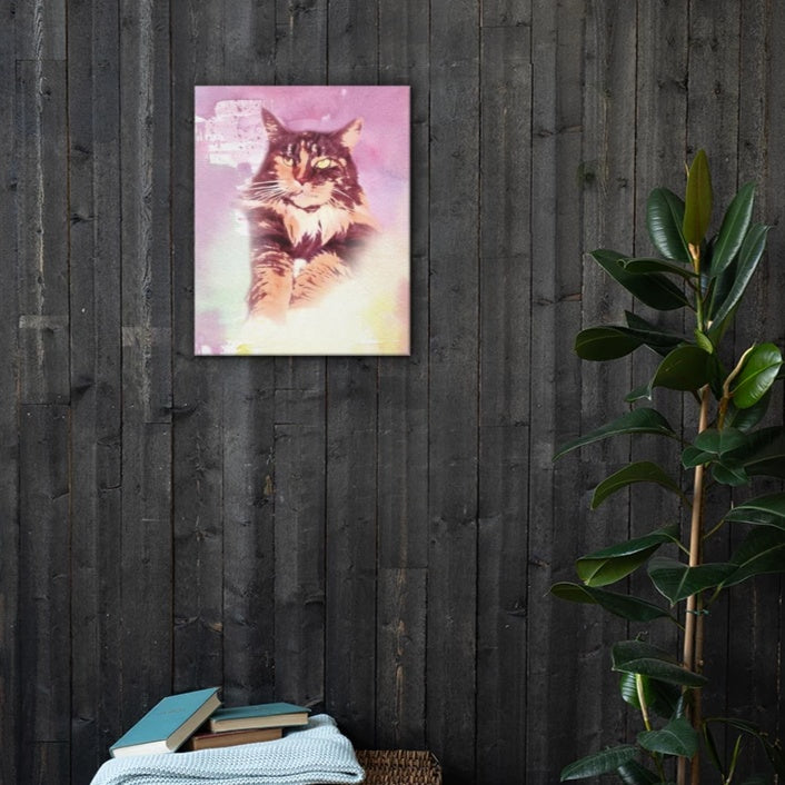 Klassisches Porträt "Aquarell" - Auf Leinwand und Holzrahmen