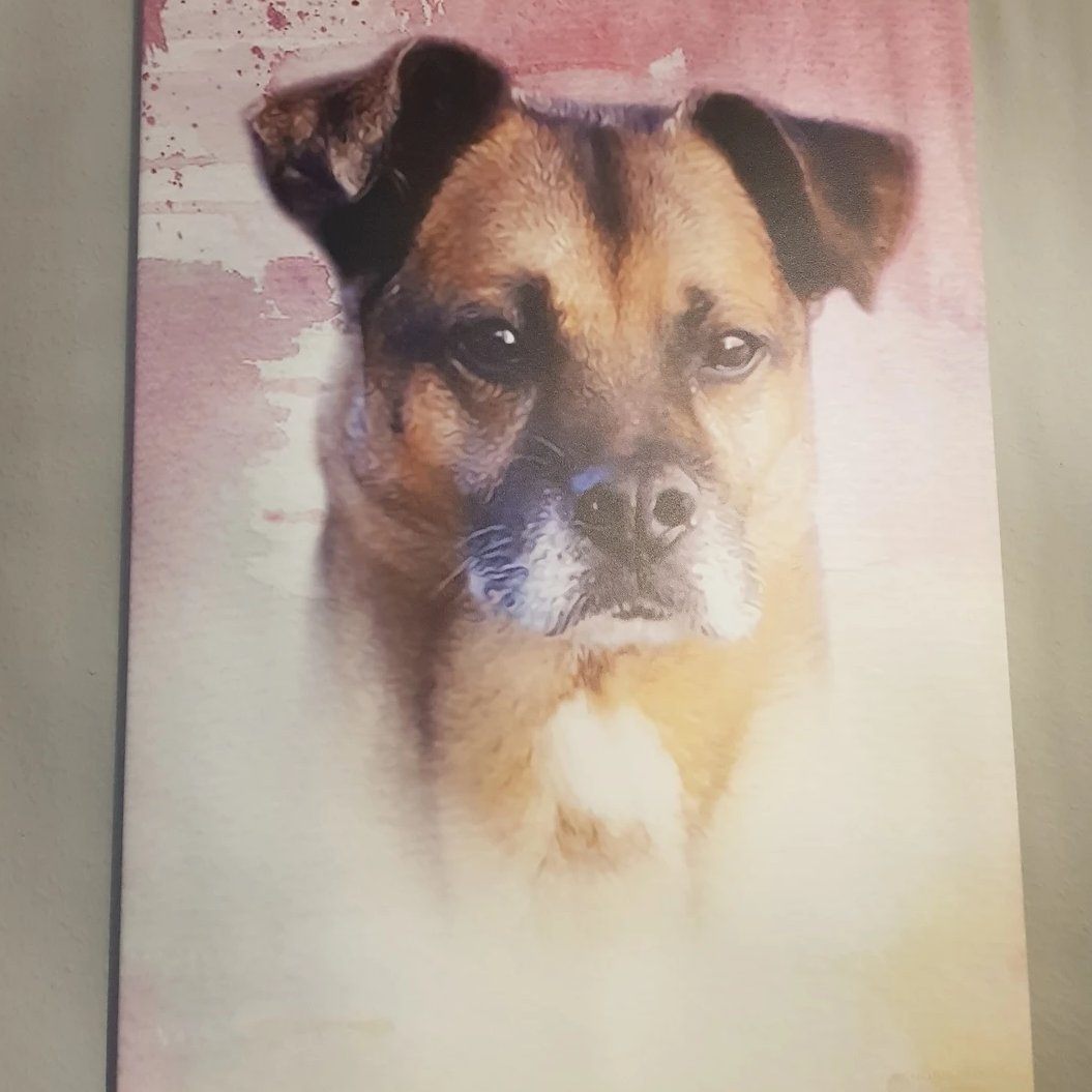 Klassisches Porträt "Aquarell" - Auf Leinwand und Holzrahmen