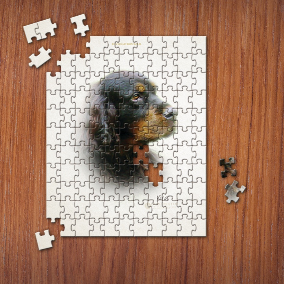 Haustier Puzzle zeigt Hund von der Seite