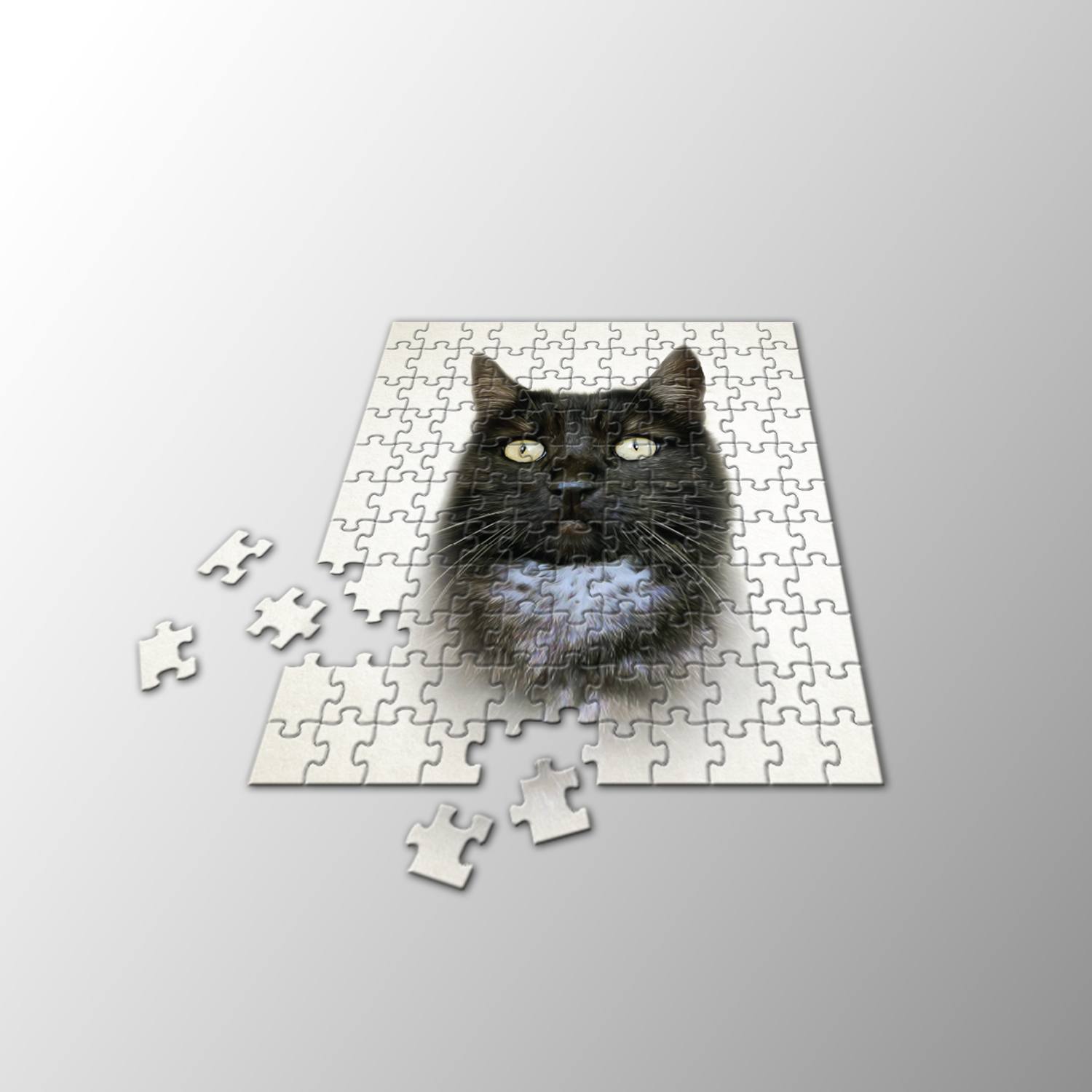 Haustier Puzzle von einer schwarzen Katze
