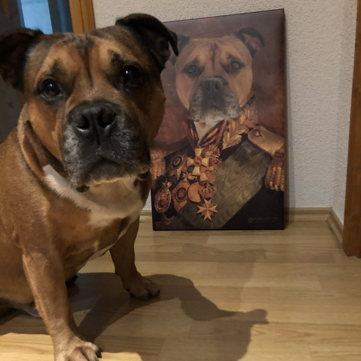 Der Graf - Porträt auf Leinwand und Holzrahmen