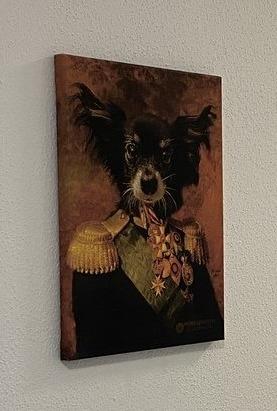 Der Oberst - Porträt auf Leinwand und Holzrahmen