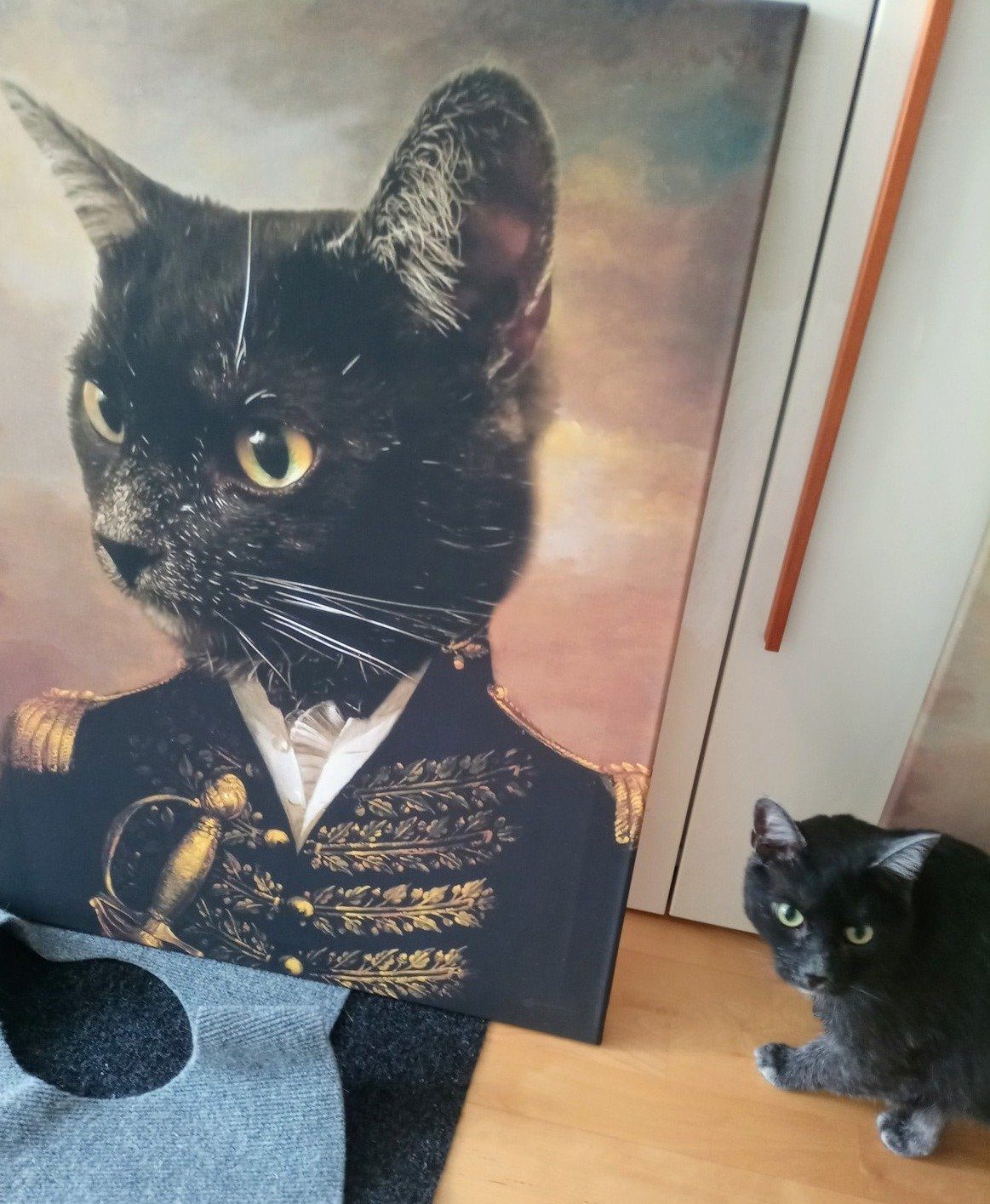 El oficial - retrato sobre lienzo y marco de madera