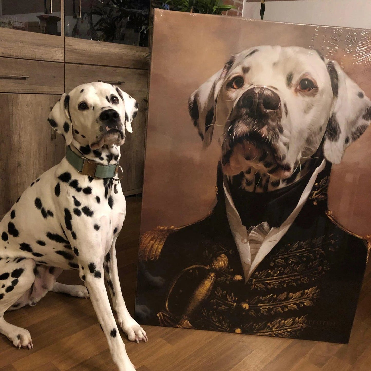 El oficial - retrato sobre lienzo y marco de madera
