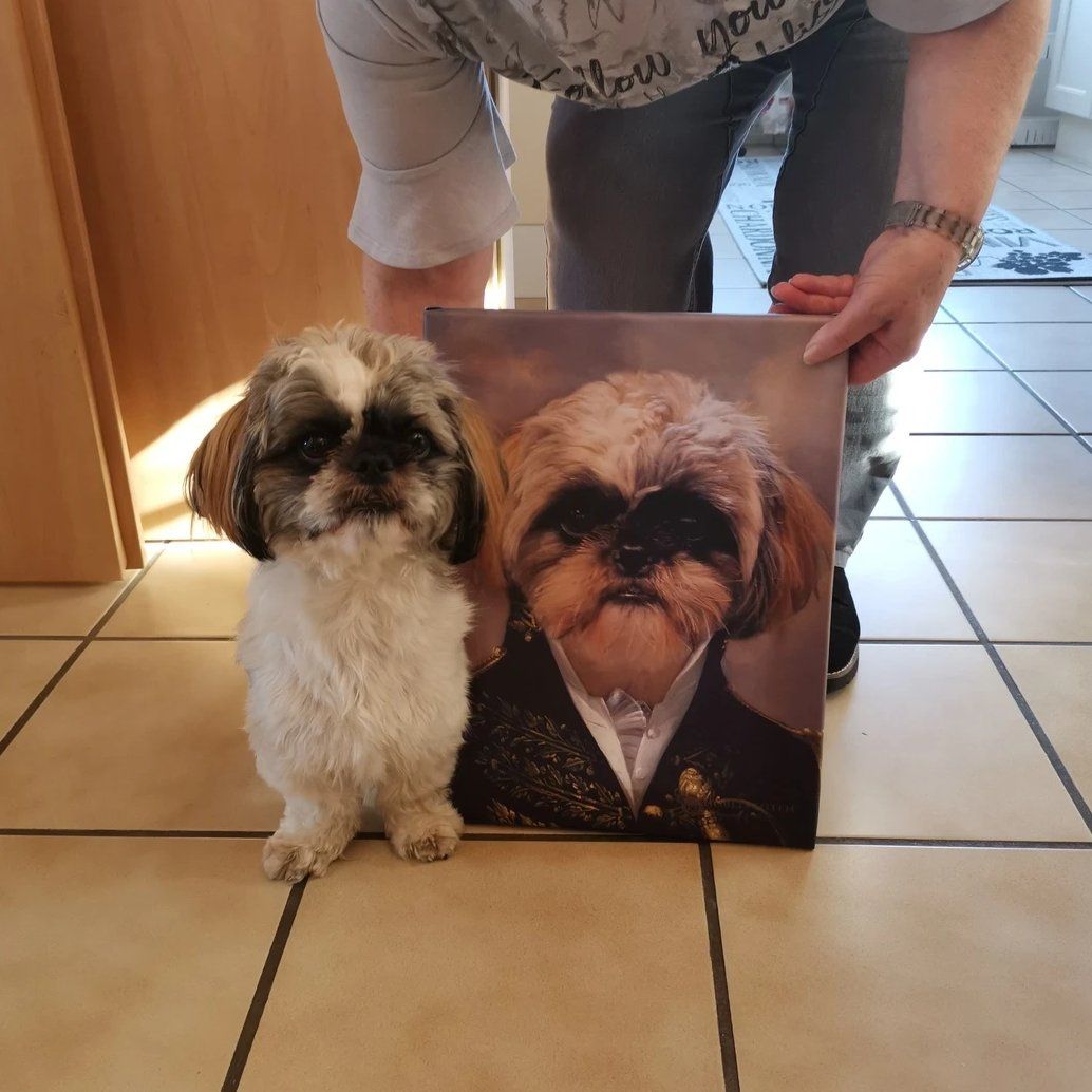 El oficial - retrato sobre lienzo y marco de madera