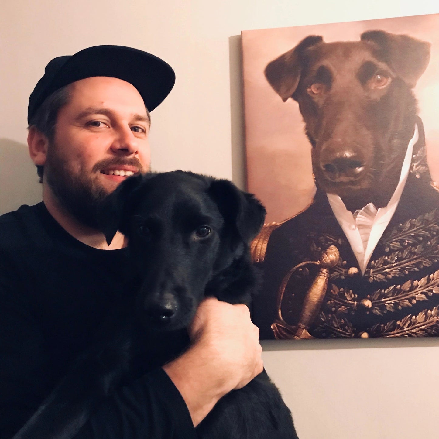 El oficial - retrato sobre lienzo y marco de madera