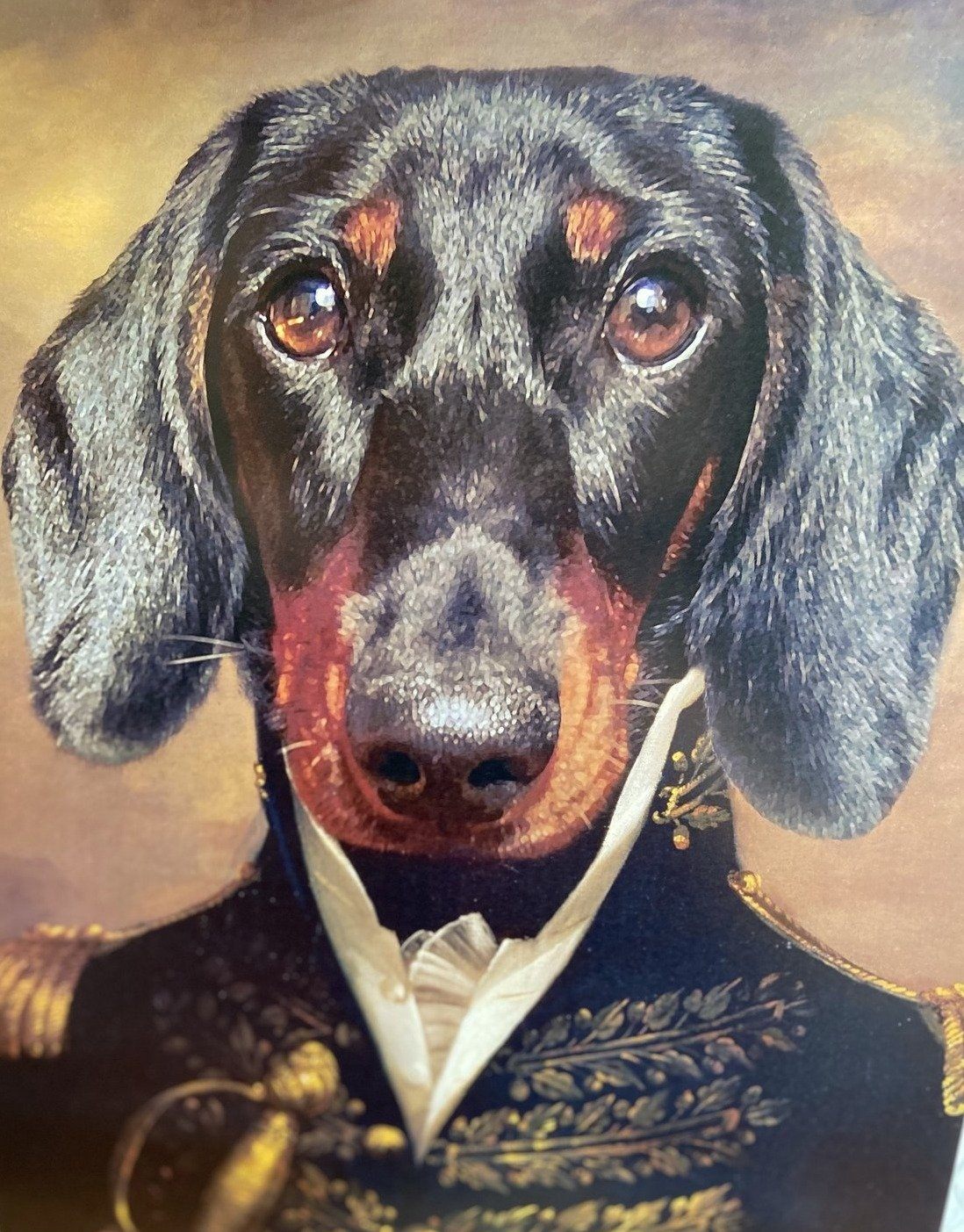 El oficial - retrato sobre lienzo y marco de madera