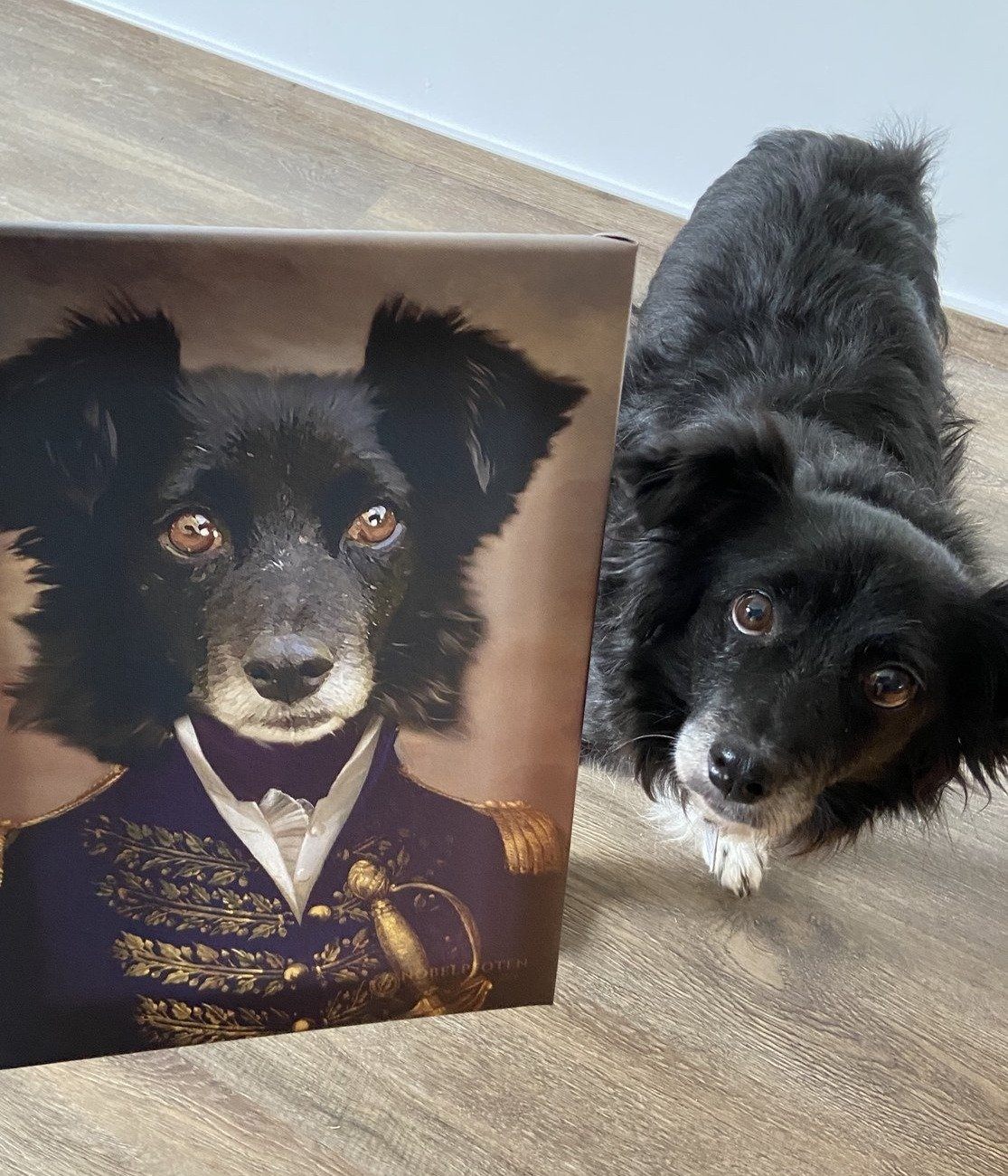 El oficial - retrato sobre lienzo y marco de madera