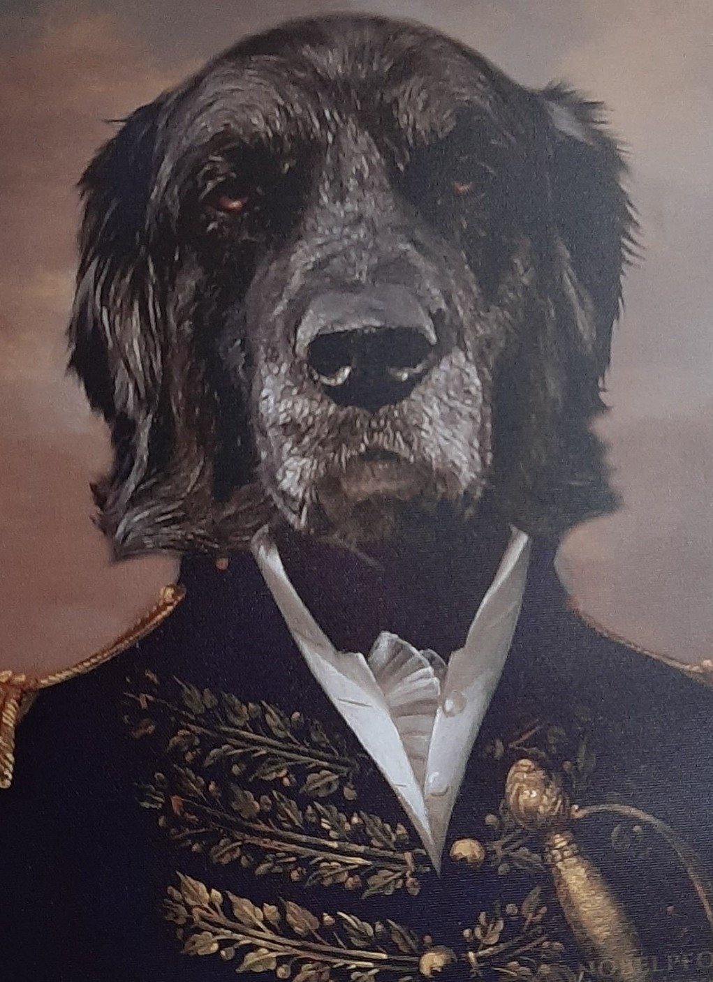 El oficial - retrato sobre lienzo y marco de madera