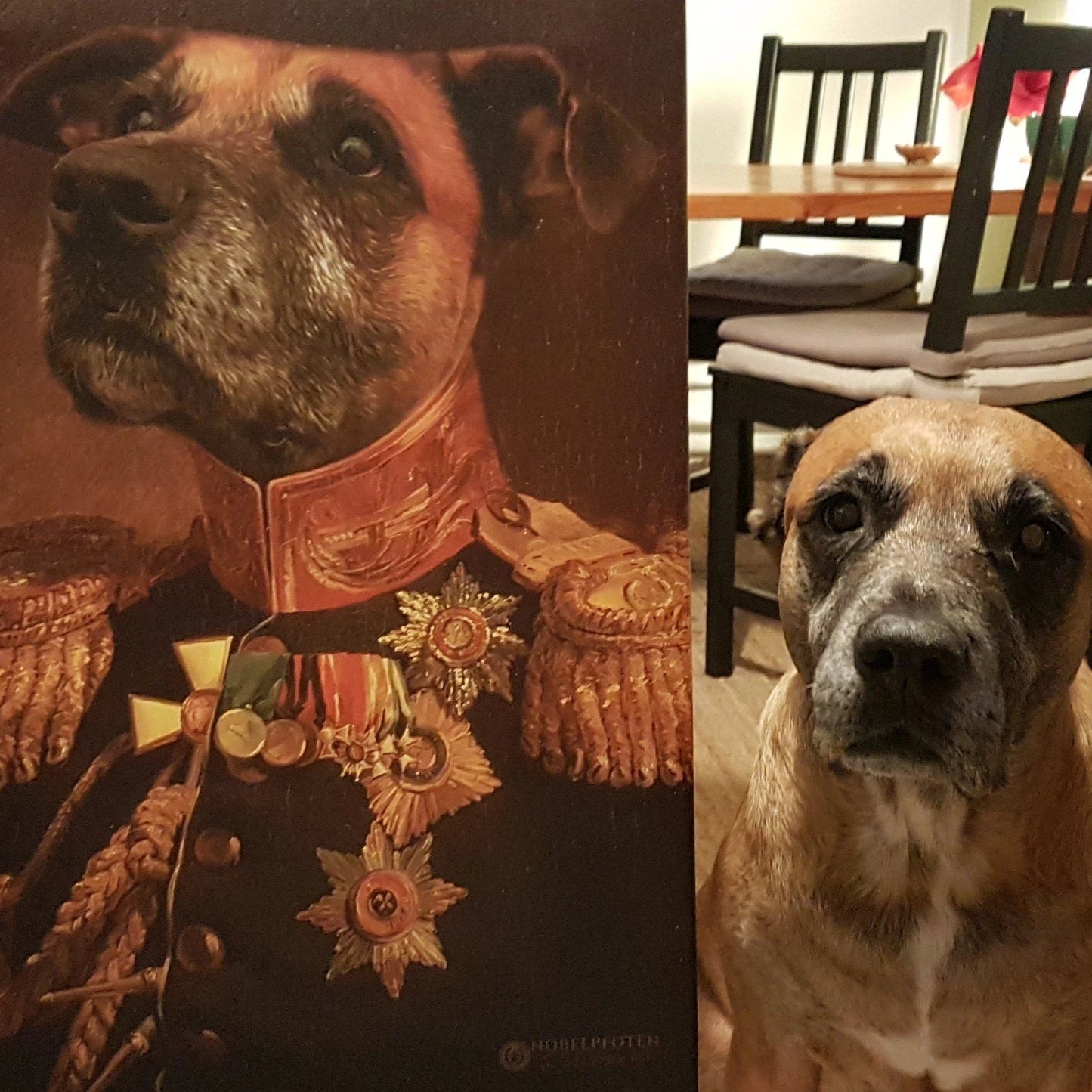 Der Veteran - Porträt auf Leinwand und Holzrahmen
