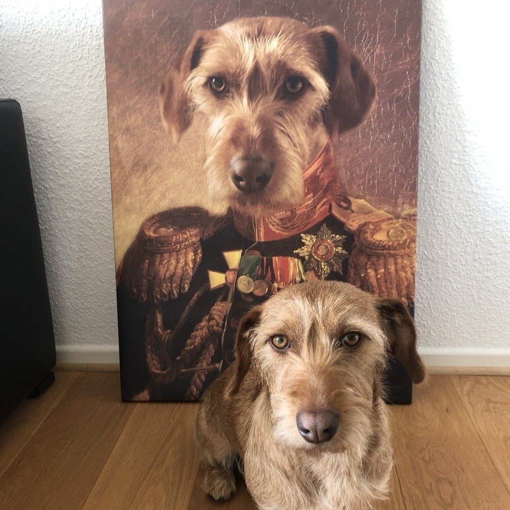 Der Veteran - Porträt auf Leinwand und Holzrahmen