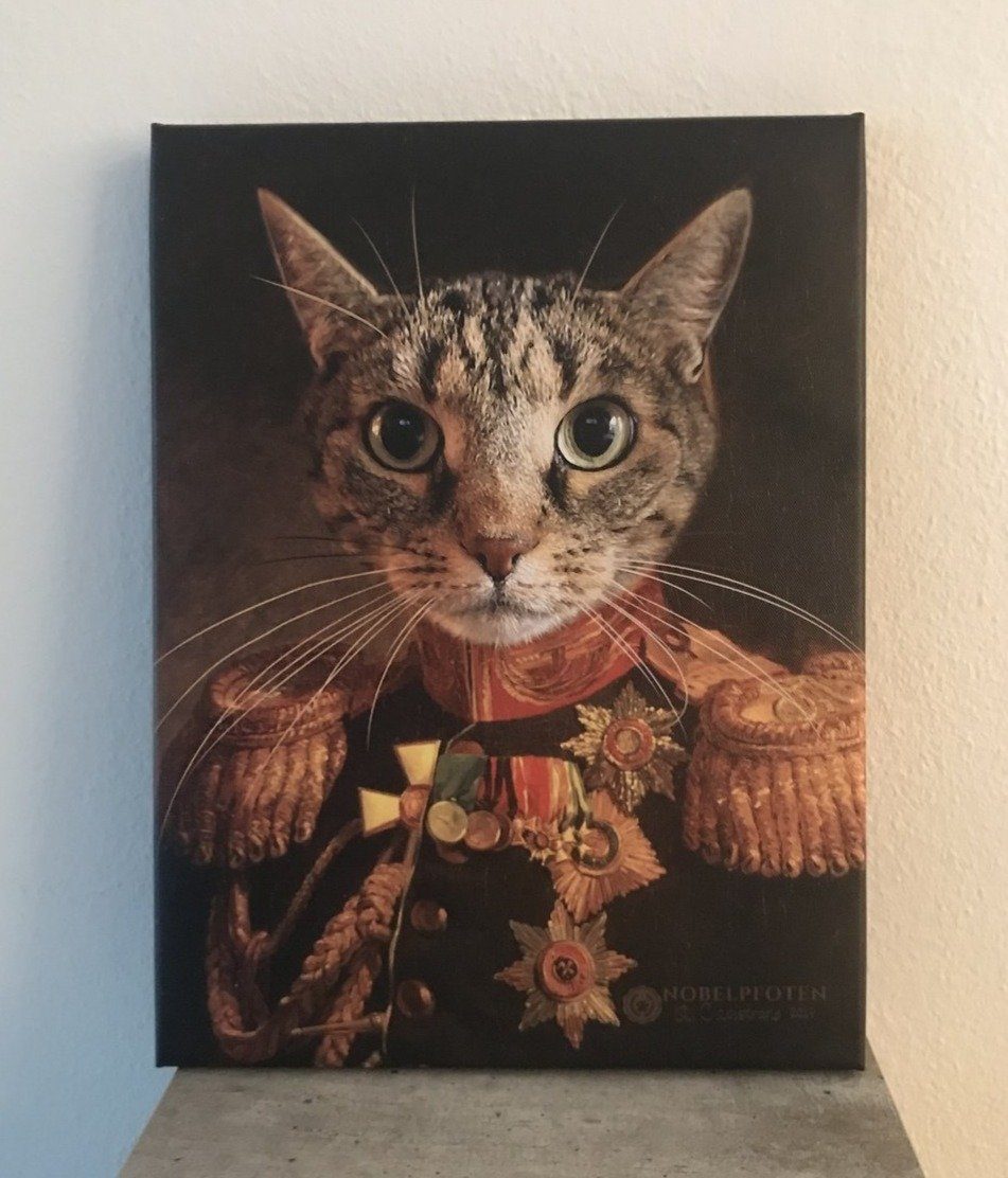 Der Veteran - Porträt auf Leinwand und Holzrahmen