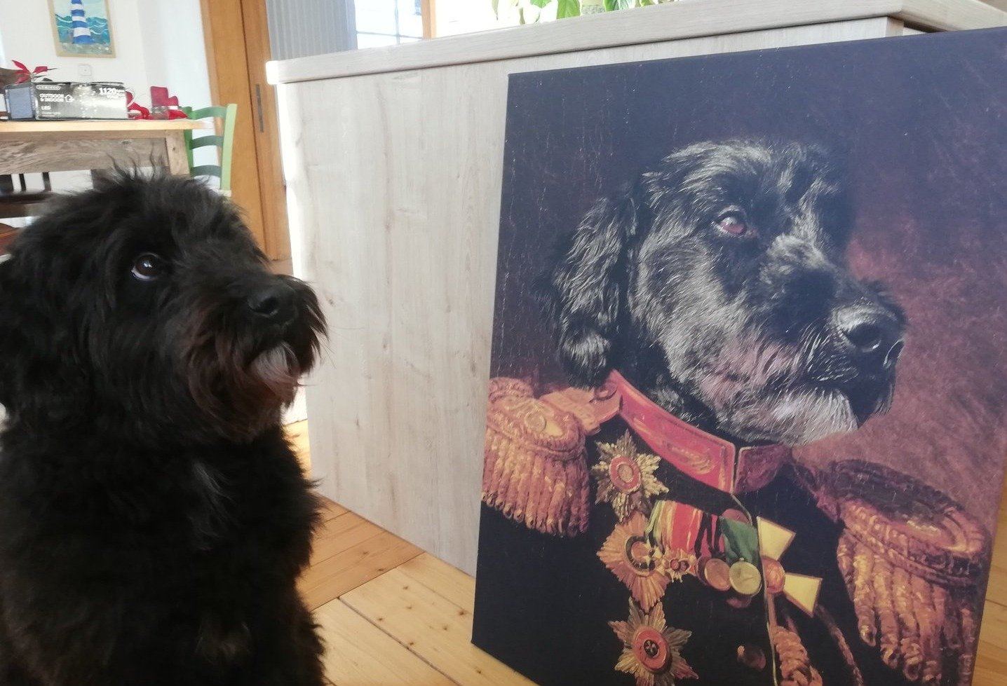 Der Veteran - Porträt auf Leinwand und Holzrahmen