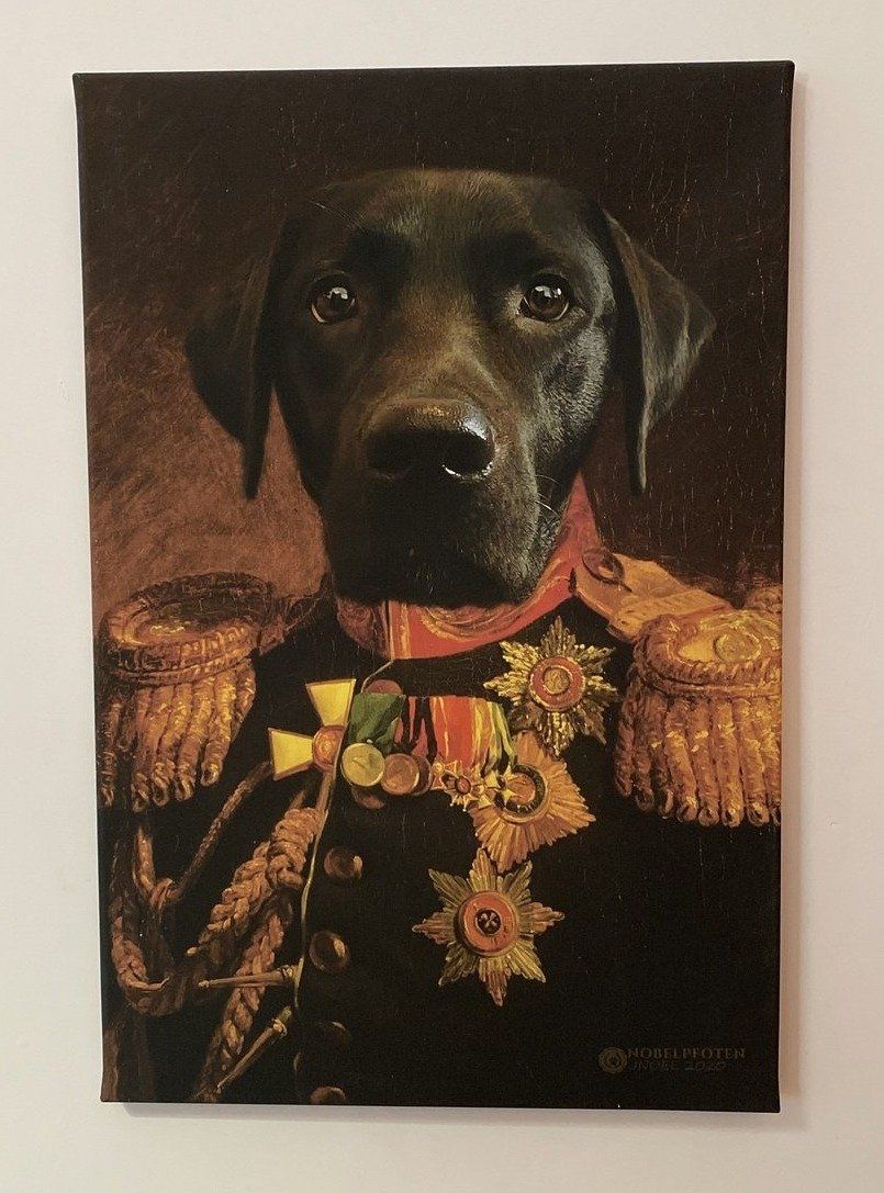 Der Veteran - Porträt auf Leinwand und Holzrahmen