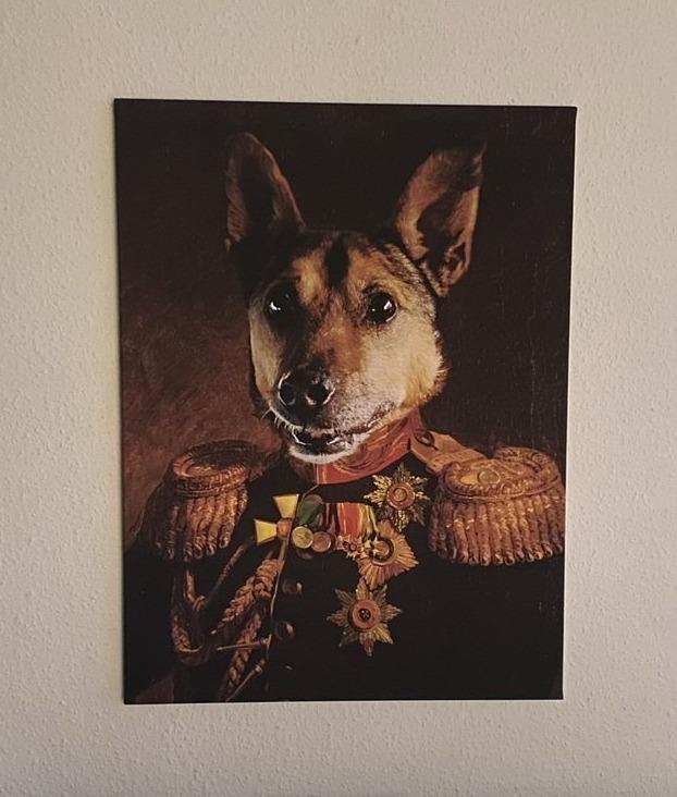 Der Veteran - Porträt auf Leinwand und Holzrahmen