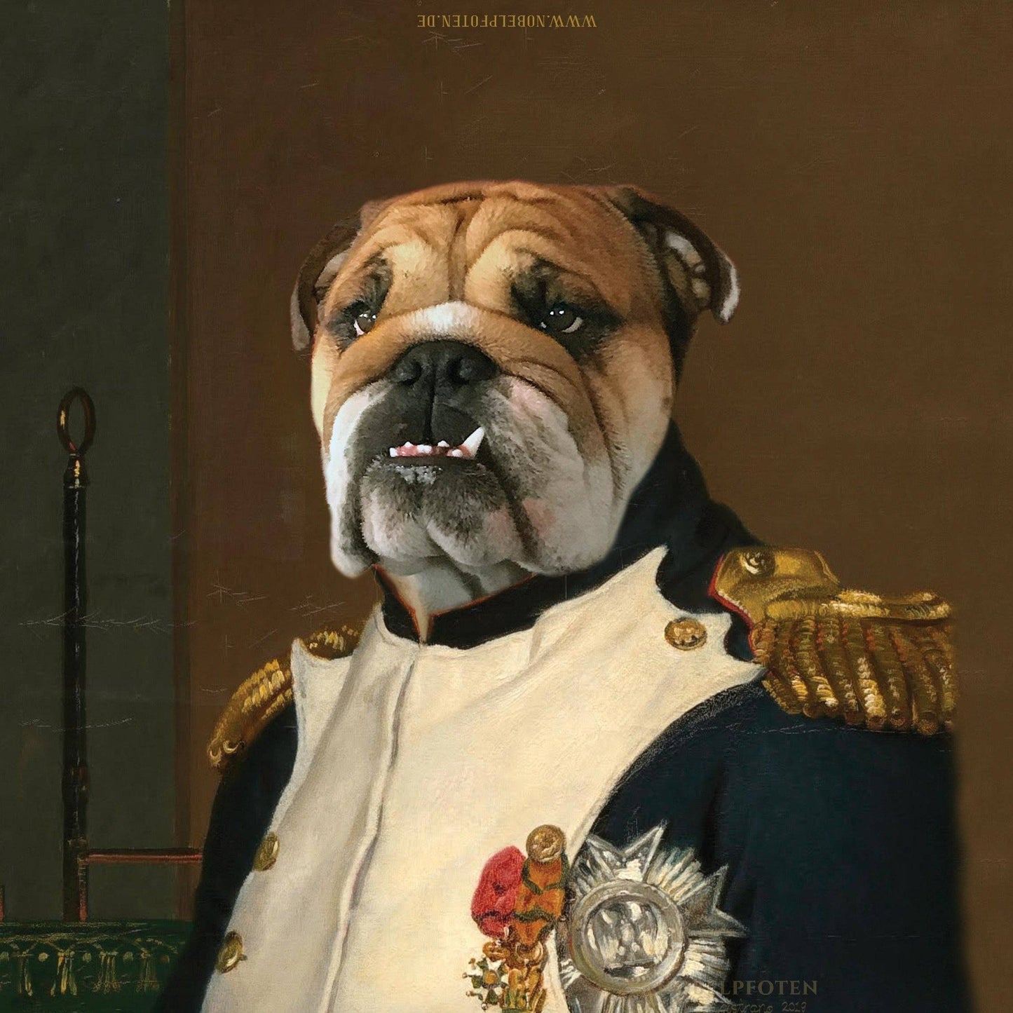 Kaiser Napoleon - Porträt auf Leinwand und Holzrahmen