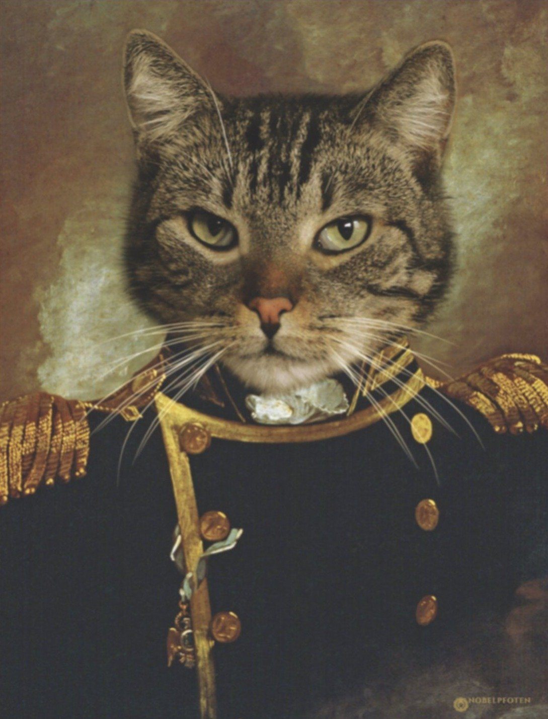 Der Admiral - Porträt auf Leinwand und Holzrahmen