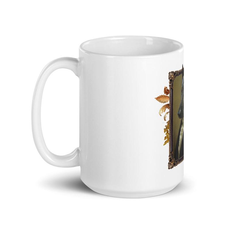 Haustier Tasse von Hund von der Seite mit Henkel