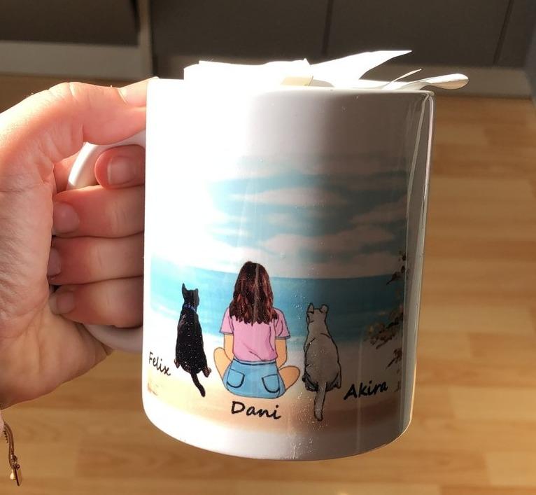 Taza personalizada con perro, amante, amo o pareja